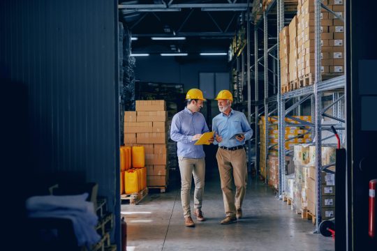 People walking in a warehouse