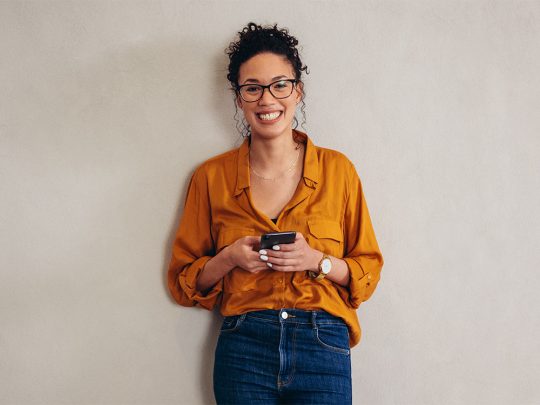 Woman with smart phone
