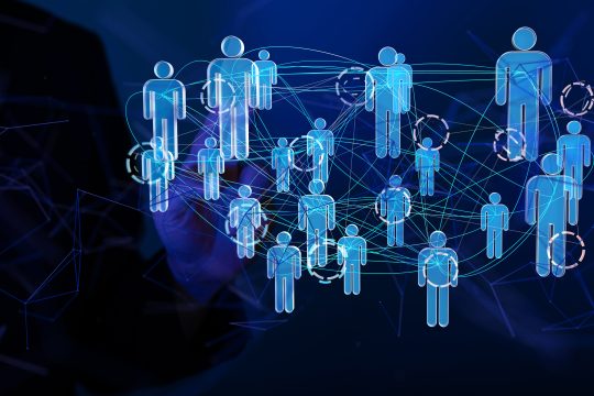 Working With New Modern Computer Show Social Network